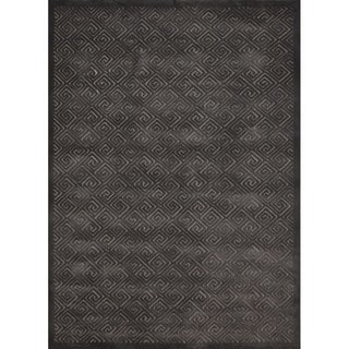 Rug Squared Montrose Silver Grey Abstract Area Rug (7'9 x 10'10)