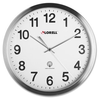 Lorell Brushed Nickel-plated Atomic Wall Clock