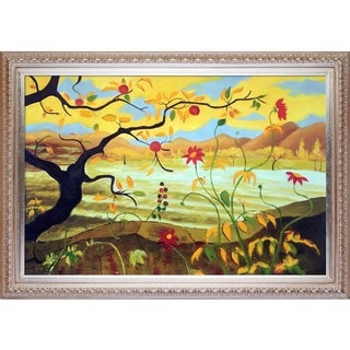 Paul-Elie Ranson 'Apple Tree With Red Fruit' Hand-painted Framed Canvas-art