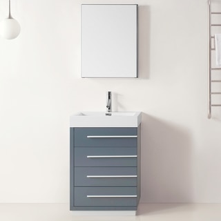 Virtu USA Bailey 24-inch Grey Single Sink Bathroom Vanity