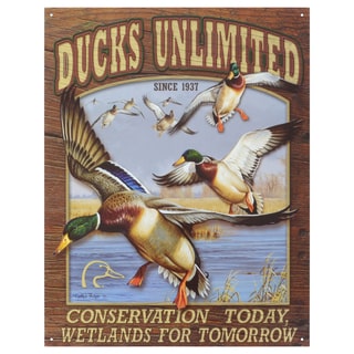 Vintage Metal Art 'Ducks Unlimited Conservation Today' Decorative Tin Sign