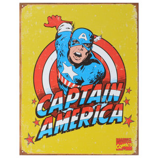 Vintage Metal Art 'Captain America Retro' Decorative Tin Sign