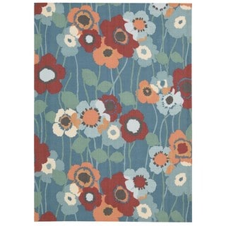 Waverly Sun N' Shade Bluebell Indoor/ Outdoor Rug by Nourison (7'9 x 10'10)