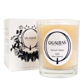 Qualitas 100-percent USP Pharmaceutical White Beeswax Ginger Grass Candle