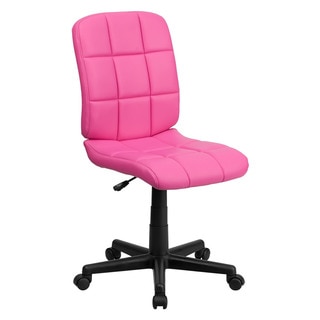 Offex Mid-Back Pink Quilted Vinyl Task Chair