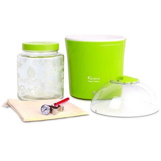 Euro Cuisine Glass Jar Yogurt and Greek Yogurt Maker in Green