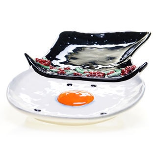 Certified International Top Hat Snowman 3-D Platter