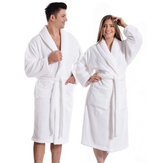 Authentic Hotel and Spa Unisex Microfiber White Bath Robe