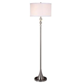 Artiva USA 'Spheres' 60-inch Stylish, Satin Nickel Finished Floor Lamp with Real, Clear Crystal Spheres