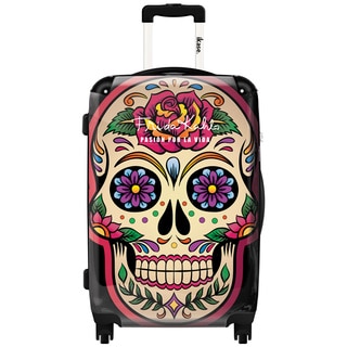 iKase Frida Kahlo Art Skull 24-inch Hardside Spinner Upright Suitcase