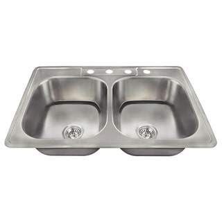 MR Direct US1022T Topmount Double Equal Bowl Stainless Steel Sink