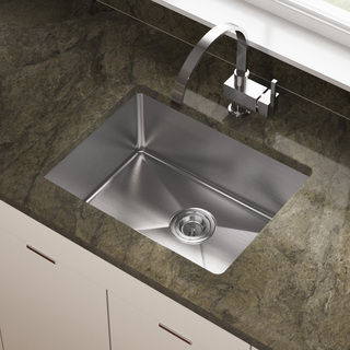 MR Direct 1823 Stainless Steel Single Bowl 0.75-inch Radius Kitchen Sink