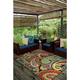 Carolina Weavers Indoor/Outdoor Santa Barbara Collection Floral Rainbow Multi Area Rug (3'10 x 5'5)