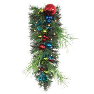 36-inch Retro Pre-lit Teardrop Garland Christmas Decoration