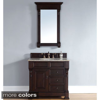 James MArtin Furniture Brookfield Burnished Mahogany Single Cabinet Vanity with Drawers