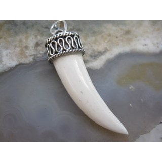 Sterling Silver and Cowbone Tooth Pendant