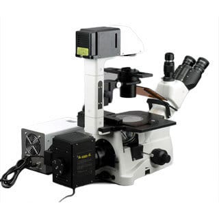 AmScope 40X-900X Phase Fluorescence Inverted Microscope with 5MP CCD Fluo Camera