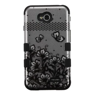INSTEN Tuff Hybrid Rubberized Hard PC/ Silicone Phone Case Cover For LG Optimus Exceed 2 VS450PP Verizon/ L70 MS323