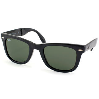 Ray-Ban RB 4105 601/58 Black Polarized Folding Wayfarer Plastic Sunglasses