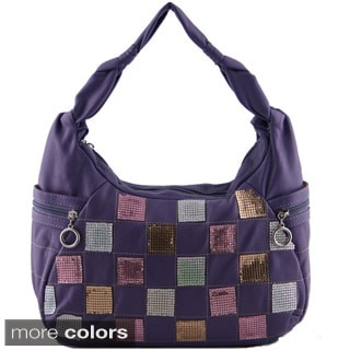 24/7 Comfort Apparel Faux Leather Checkerboard Handbag