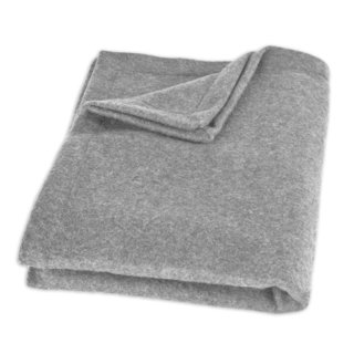 Fleece Light Grey Top Stitched Throw Blanket