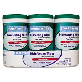 Boardwalk Disinfecting Wipes, 8 x 7, Fresh Scent, 75/Canister, 3 Canisters/Pack