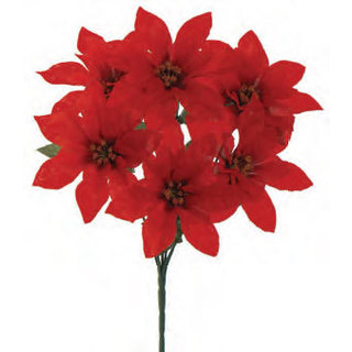 Sage & Co 13-inch Poinsettia Christmas Bush (Pack of 24)