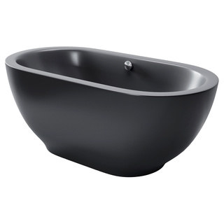 Aquatica Karolina Graphite Black Solid Surface Bathtub