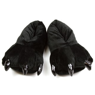 Leisureland Unisex Black Bear Paw Slippers