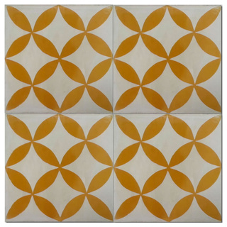 Pack of 12 Amlo Circle Gold Handmade Cement and Granite 8-inch x 8-inch Floor and Wall Tile (Morocco)