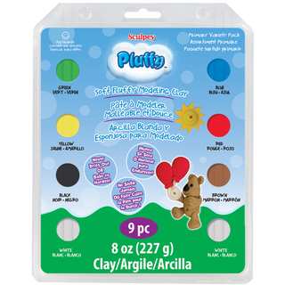 Sculpey Pluffy Clay Variety Packs-Primary