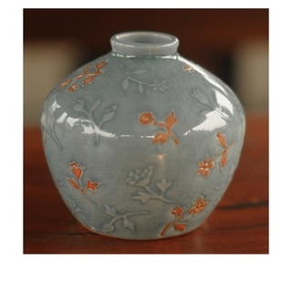 Handcrafted Celadon Ceramic Autumn in My Heart Vase (Thailand)