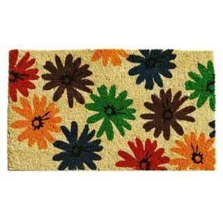 Colorful Daisies Coir with Vinyl Backing Doormat (1'5 x 2'5)