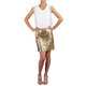 DFI Women's Gold Sequined Dress with Blouson Top - Thumbnail 0