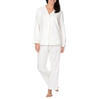 La Cera Women's Brushed Cotton 2-piece Pajama Set