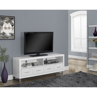 White Hollow Core 60-Inch 4-Drawer TV Console