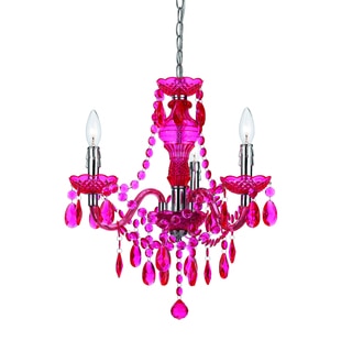 angelo:HOME Hot Pink Faux Crystal 3-light/ 5-light Swag Plug-in Chadelier