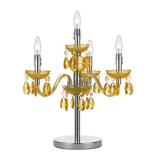 angelo:HOME Gold Faux Crystal Candelabra Table Lamp