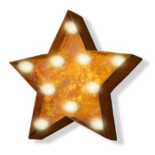 Indoor/ Outdoor Commercial Grade Rusted Steel Star Iconic Marquee Light