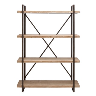 Industrial Look Metal and Wood Storage Shelf