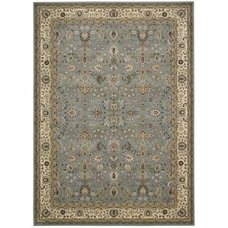 kathy ireland Antiquities Royal Countryside Slate Blue Area Rug by Nourison (5'3 x 7'4)