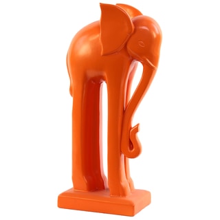 Orange Ceramic Elephant Statue