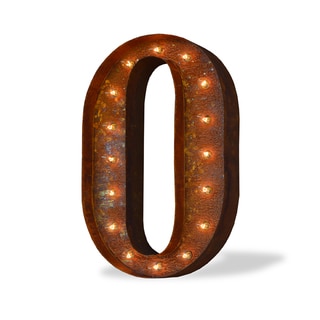 Indoor/ Outdoor Commercial Grade Rusted Steel Number '0' Iconic Profession/Commercial MarqueeLight