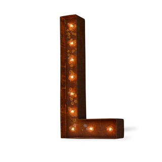 Indoor/ Outdoor Rusted Steel Alphabet Letter 'L' Iconic Profession/Commercial MarqueeLight
