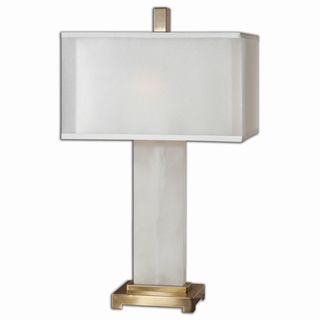Uttermost Athanas 2-Light White Alabaster Table Lamp
