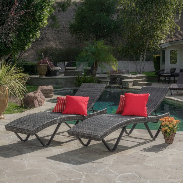 San Marco Outdoor Wicker Chaise Lounge (Set of 2) by Christopher Knight Home