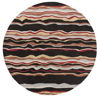 Hand-tufted Jalen Striped Wool Rug (9'9 Round)