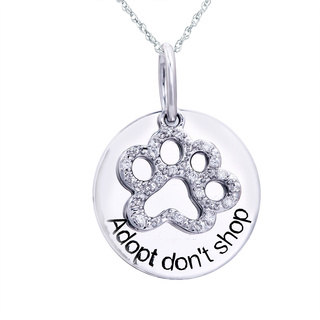 ASPCA Sterling Silver Diamond Accent Dog Paw Pendant (I-J, I2-I3)