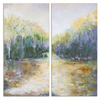 Uttermost 'Summer View' Hand Painted Canvas Wall Art (Set of 2)