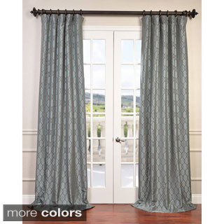 Exclusive Fabrics Meridian Flocked Faux Silk Taffeta Curtain Panel